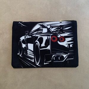 Vintage Clutch With Car Graphic